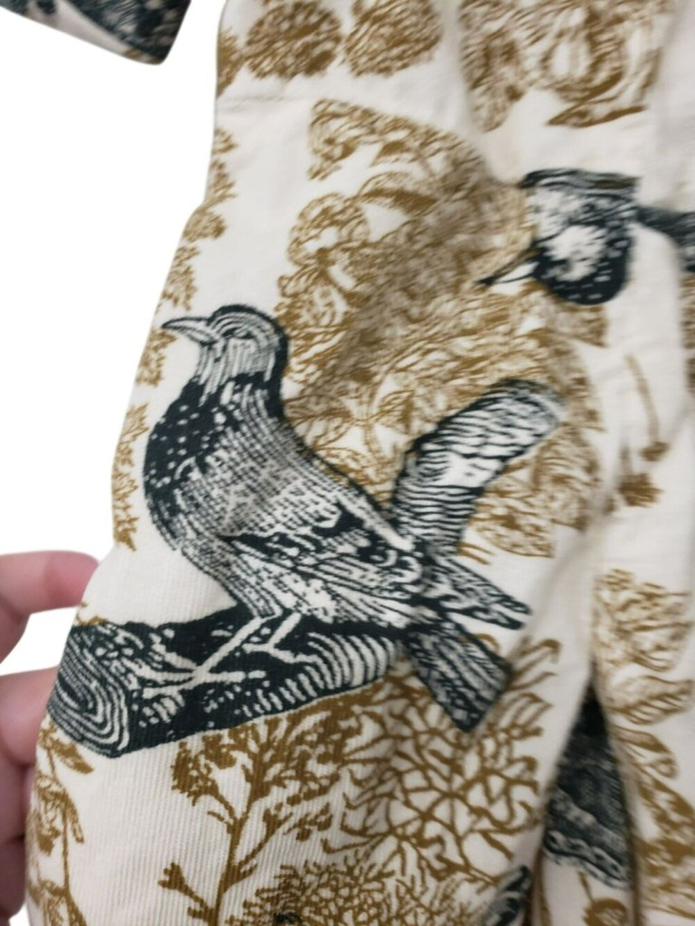 Anthropologie Girls from Savoy Alary Shirt Dress Corduroy Bird Butterfly Twee - Picture 7 of 11